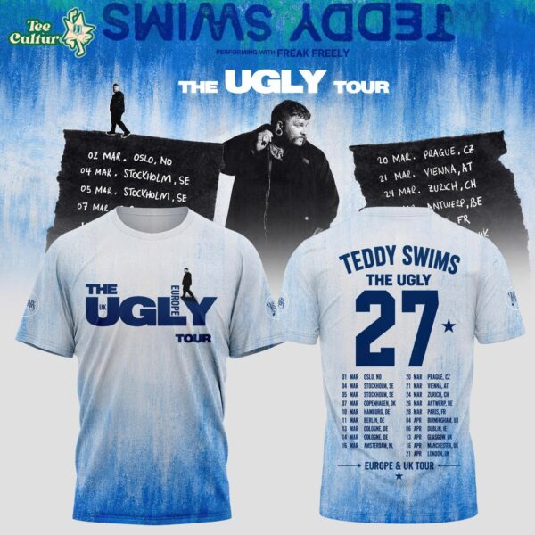 Teddy Swims The Ugly Europe & UK Tour 2027 Concert T-Shirt Ver6