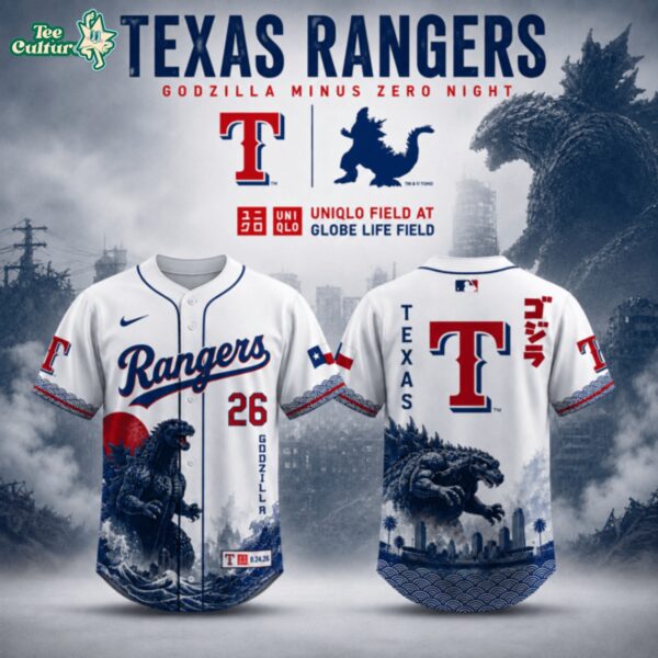 Texas Rangers x Godzilla Minus Zero Night 2026 Limited Edition Baseball Jersey