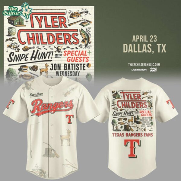 Texas Rangers x Tyler Childers concert on April 23 in Dallas, TX  Snipe Hunt Tour Baseball Jersey