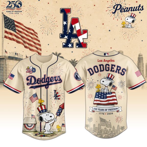 Los Angeles Dodgers Peanuts USA 250th Anniversary 2026 Limited Edition Baseball Jersey