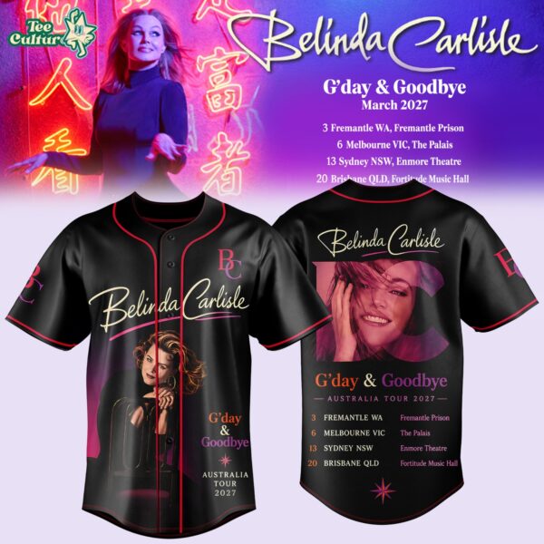 Belinda Carlisle G'day & Goodbye Australia Tour Baseball Jersey Limited Edition