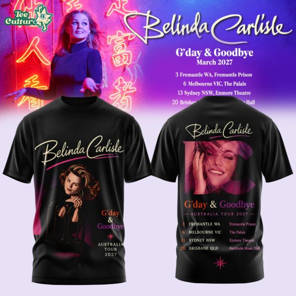 Belinda Carlisle G'day & Goodbye Australia Tour T-Shirt Limited Edition