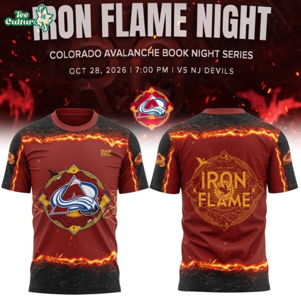 Colorado Avalanche Fourth Wing Night Book Night Series Graphic Shirt