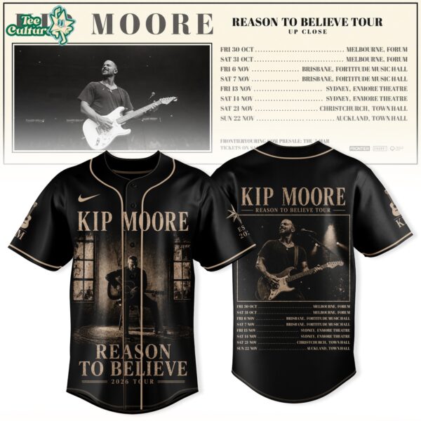 Kip Moore Reason To Believe Tour Baseball Jersey Limited Edition Ver4