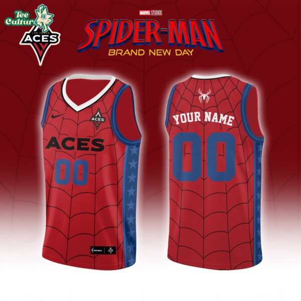 Las Vegas Aces X Spider-Man Brand New Day 2026 Limited Edition Basketball Jersey