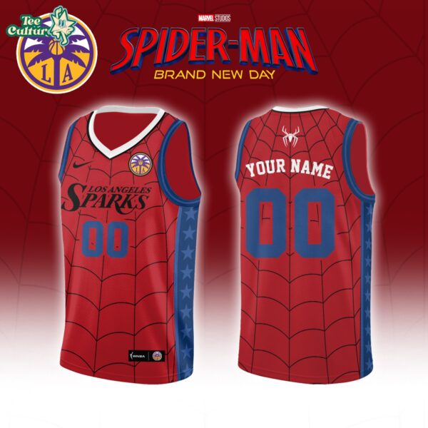 Los Angeles Sparks Spider-Man Brand New Day 2026 Basketball Jersey Limited Edition