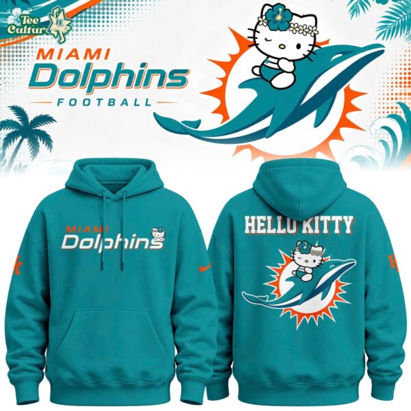 Miami Dolphins Hello Kitty 2026 Marine Blue Special Hoodie