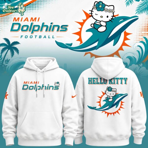 Miami Dolphins Hello Kitty 2026 White Special Hoodie