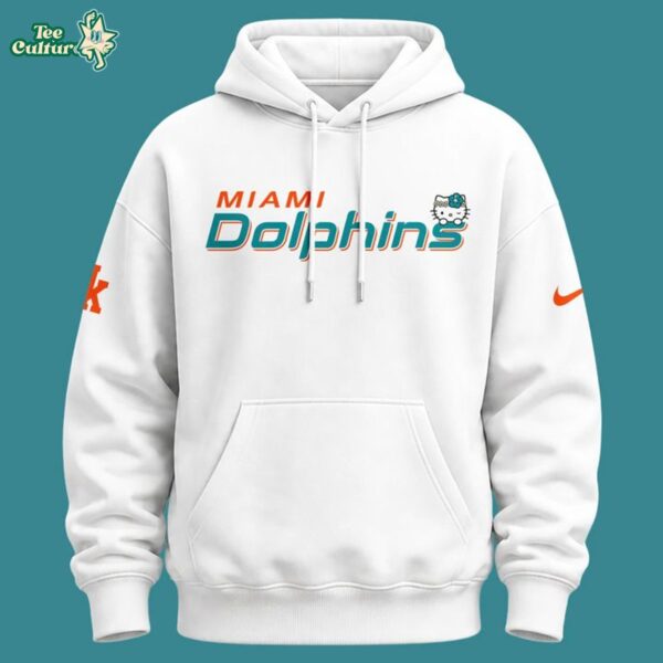 Miami Dolphins Hello Kitty 2026 White Special Hoodie by Teesculture.com