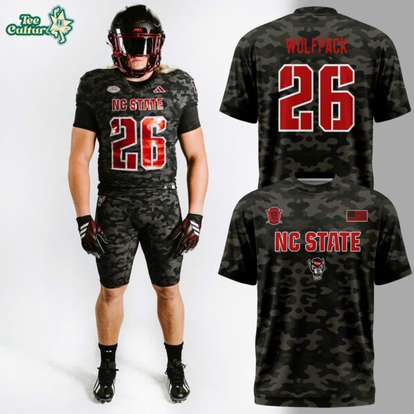 NC State Wolfpack 2026 Football Camo USA T-Shirt