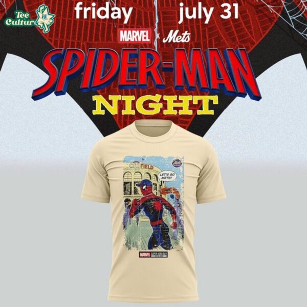 New York Mets Spider-Man Night 2026 Citi Field Comic Graphic T-Shirt