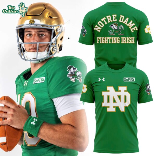 Notre Dame Fighting Irish Green Graphic T-Shirt - NCAA College Football Fan Shirt
