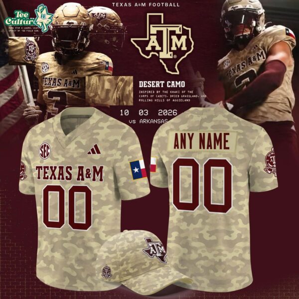 Texas A&M Aggies 2026 Honor and Support Camo Special Edition Football Jersey