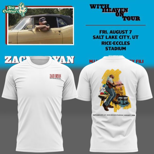 Zach Bryan Utah Utes Football With Heaven On Tour White 2026 Shirt